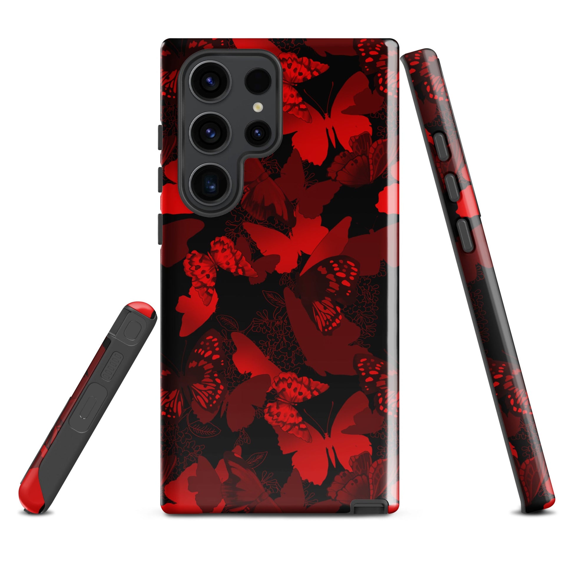 Stylish Butterfly Samsung® Tough Case featuring a vibrant design, offering durability and protection for your phone.