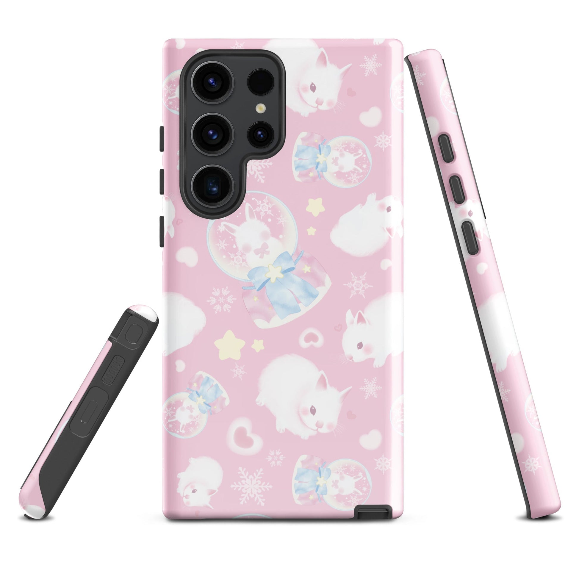 Snow Bunny Samsung® Tough Case featuring adorable bunnies, offering durability and style for your phone.