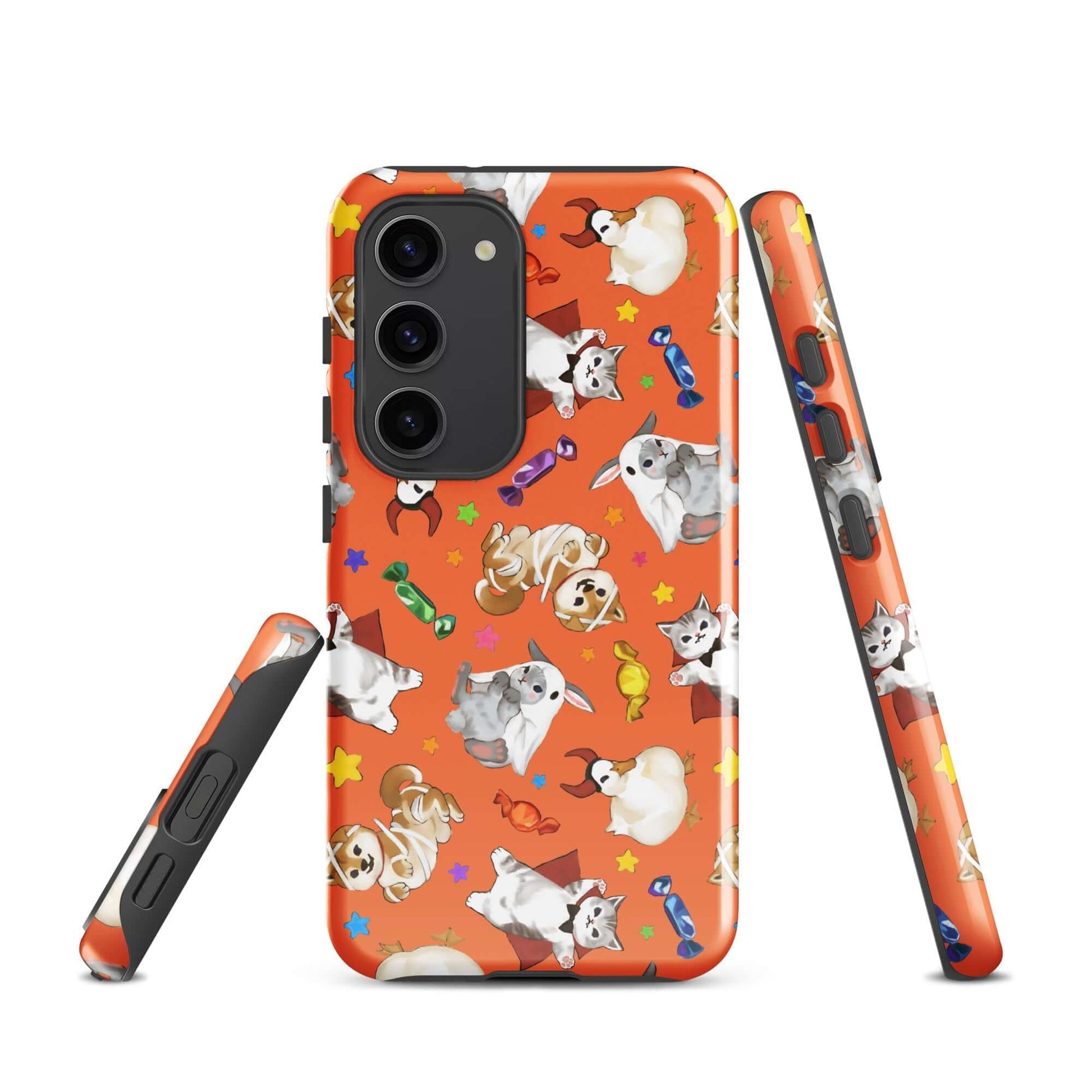 Trick or Treaters Samsung® Tough Case features playful pet designs, combining style with durable protection for your phone.