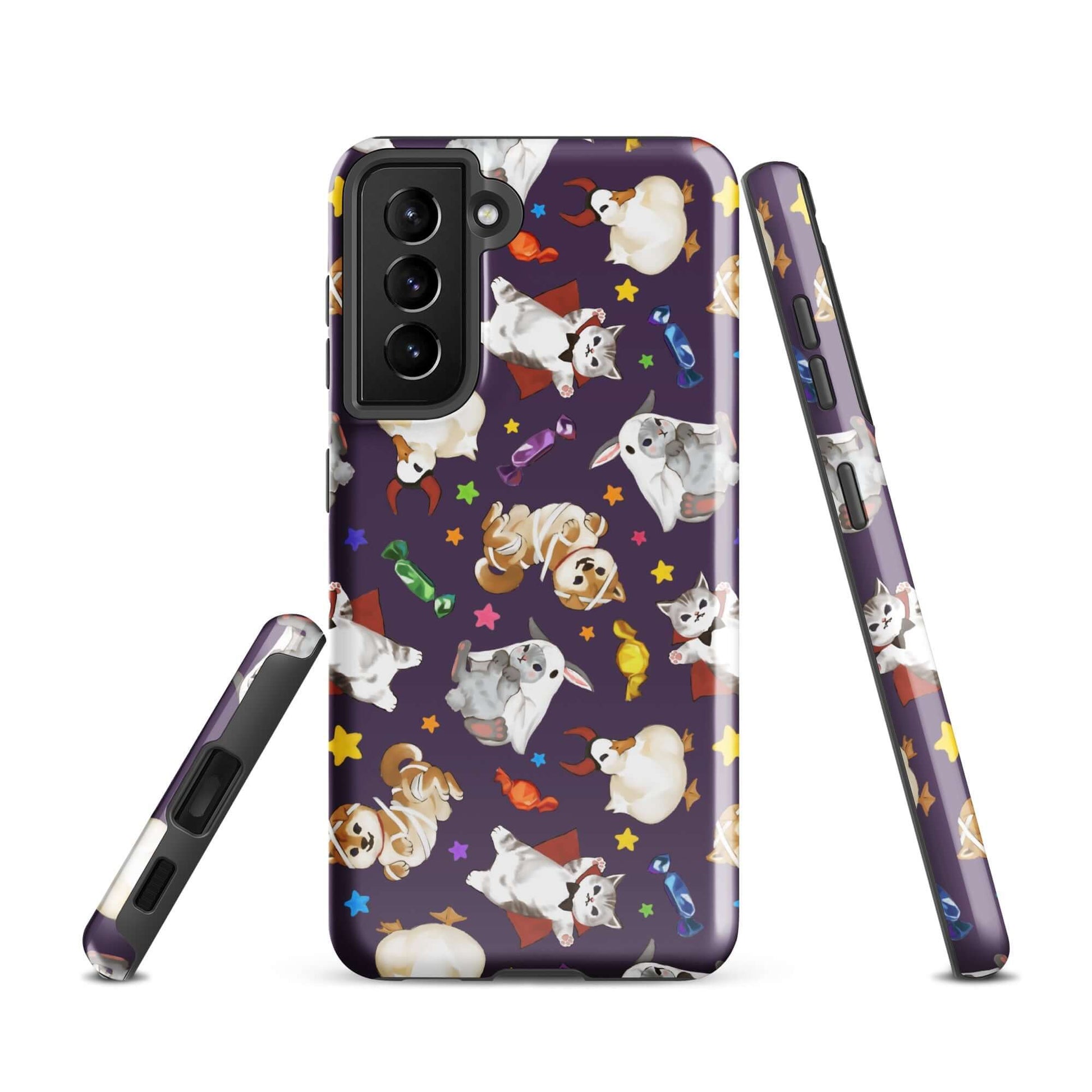 Trick or Treaters Samsung® Tough Case featuring cute pets and candy design for stylish, durable phone protection.