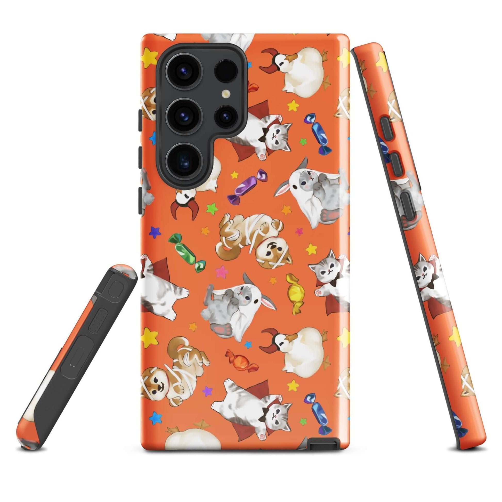 Trick or Treaters Samsung® Tough Case features playful pet designs, offering style and protection for your phone.