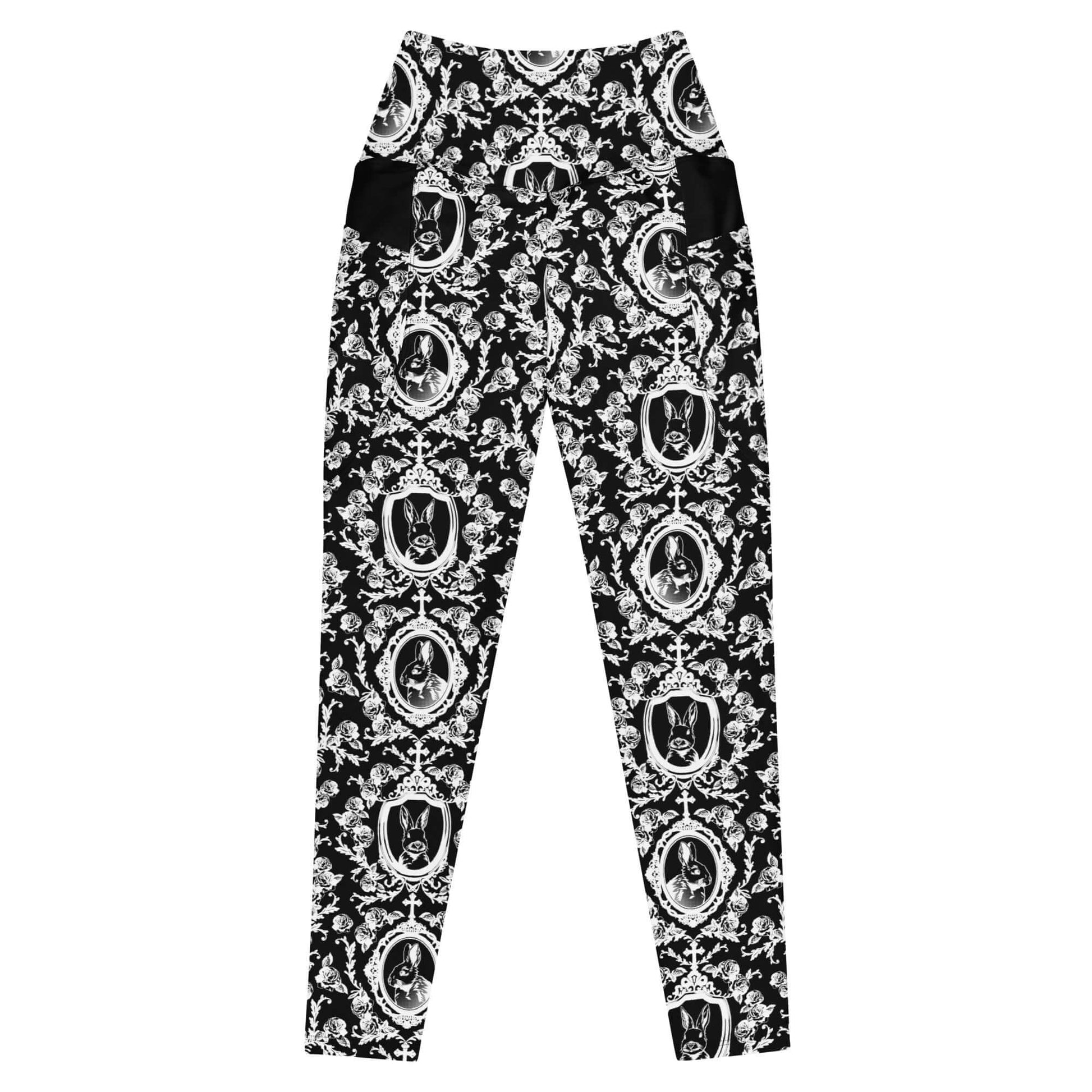 Stylish Premium Queen's Beloved Bunny Leggings featuring a high-waisted cut, perfect for comfort and elegance.