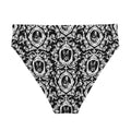 Elegant Queen's Beloved Bunny High-waisted Bikini Bottom features a chic floral pattern, perfect for stylish beach days.