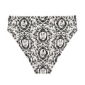 Queen's Beloved Bunny High-waisted Bikini Bottom features a stylish bunny print, perfect for beach days and lounging.