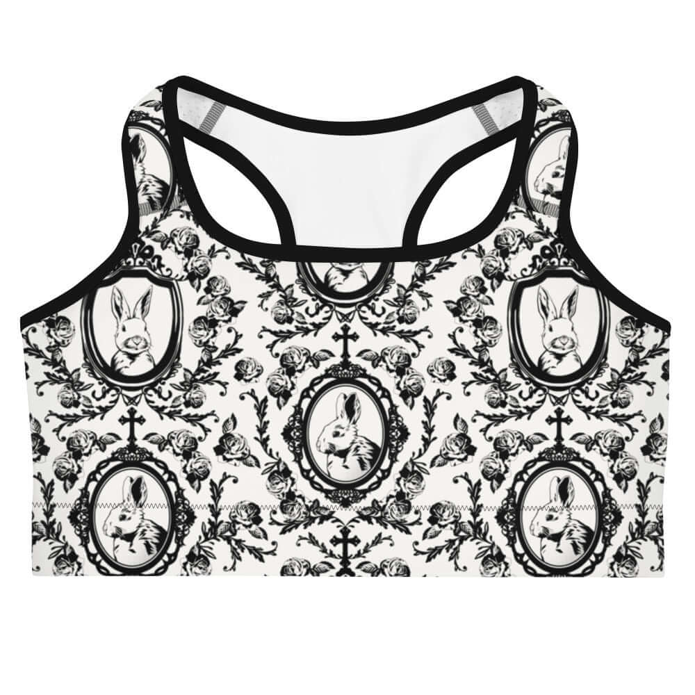 Queen's Beloved Bunny Sports bra features a stylish design perfect for workouts, combining comfort and performance.