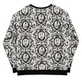 Stylish Queen's Beloved Bunny Sweatshirt features elegant black-and-white motifs, perfect for any outfit.