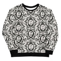 Elegant Queen's Beloved Bunny Sweatshirt featuring black-and-white motifs, perfect for stylish comfort and flair.