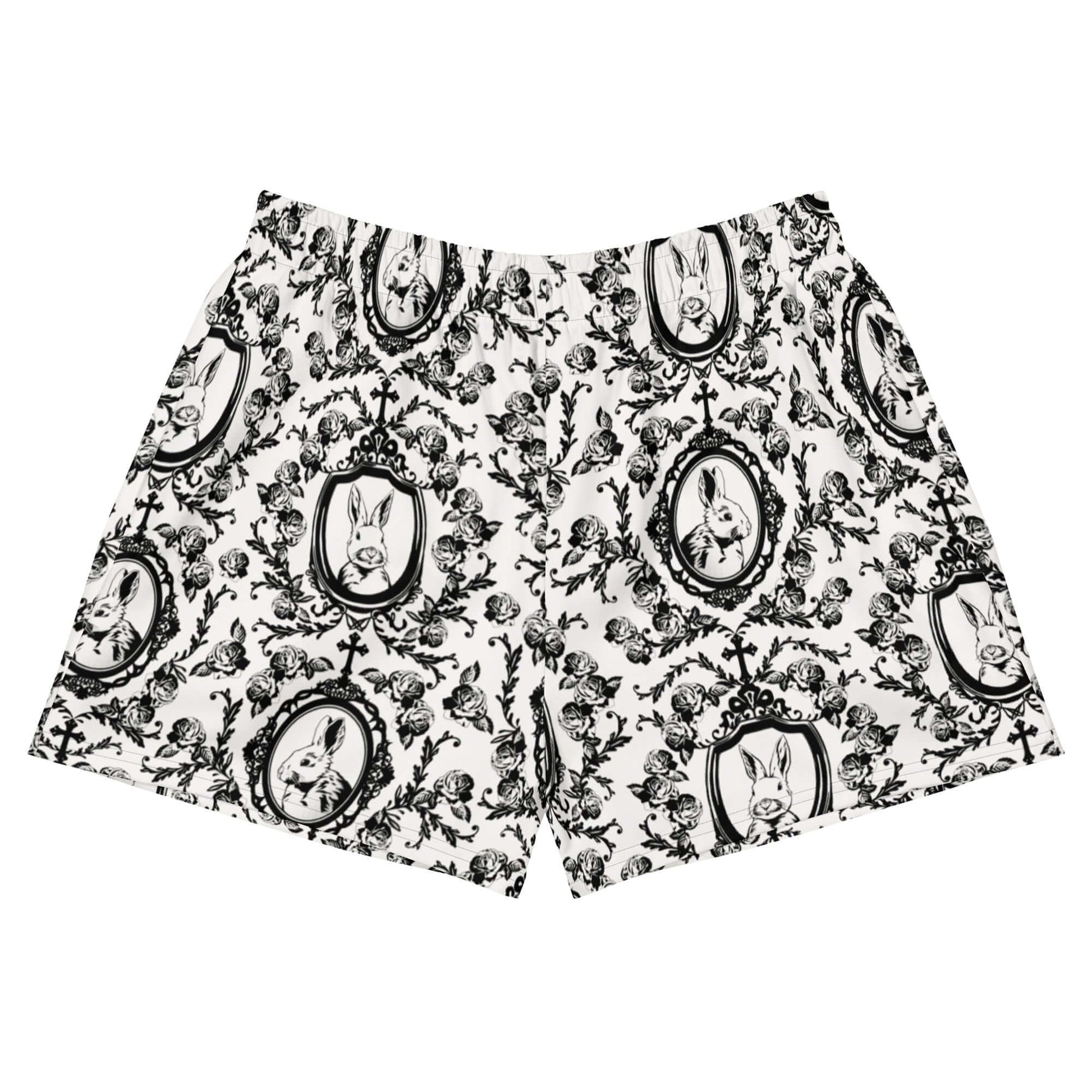 Stylish Queen's Beloved Bunny Athletic Short Shorts, perfect for lounging or active days in comfort and elegance.