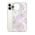 Stylish Anniversary iPhone® Clear Case featuring floral design, offering protection from scratches and easy access to ports.