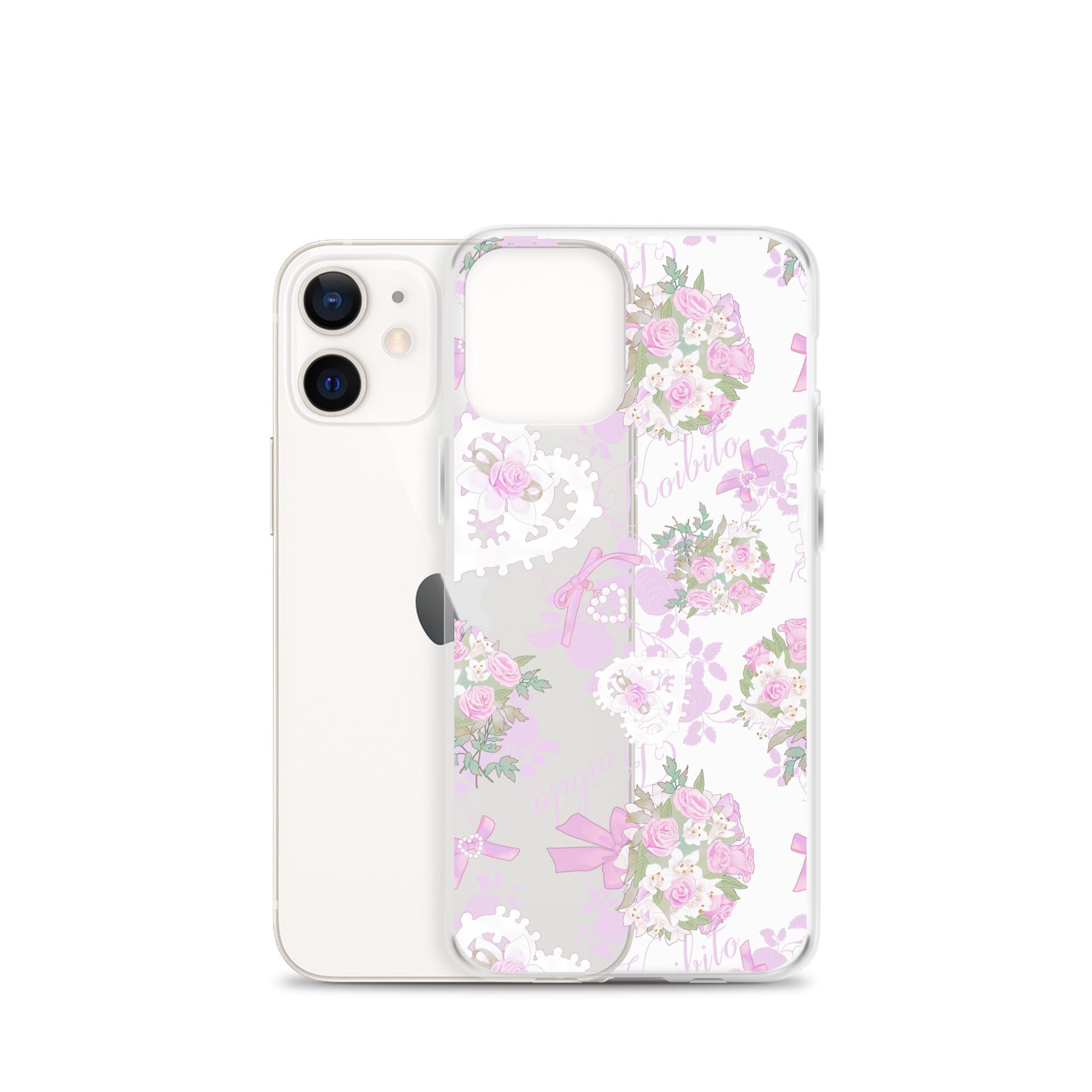 Stylish Anniversary iPhone® Clear Case featuring floral design, offering protection from scratches and dirt.