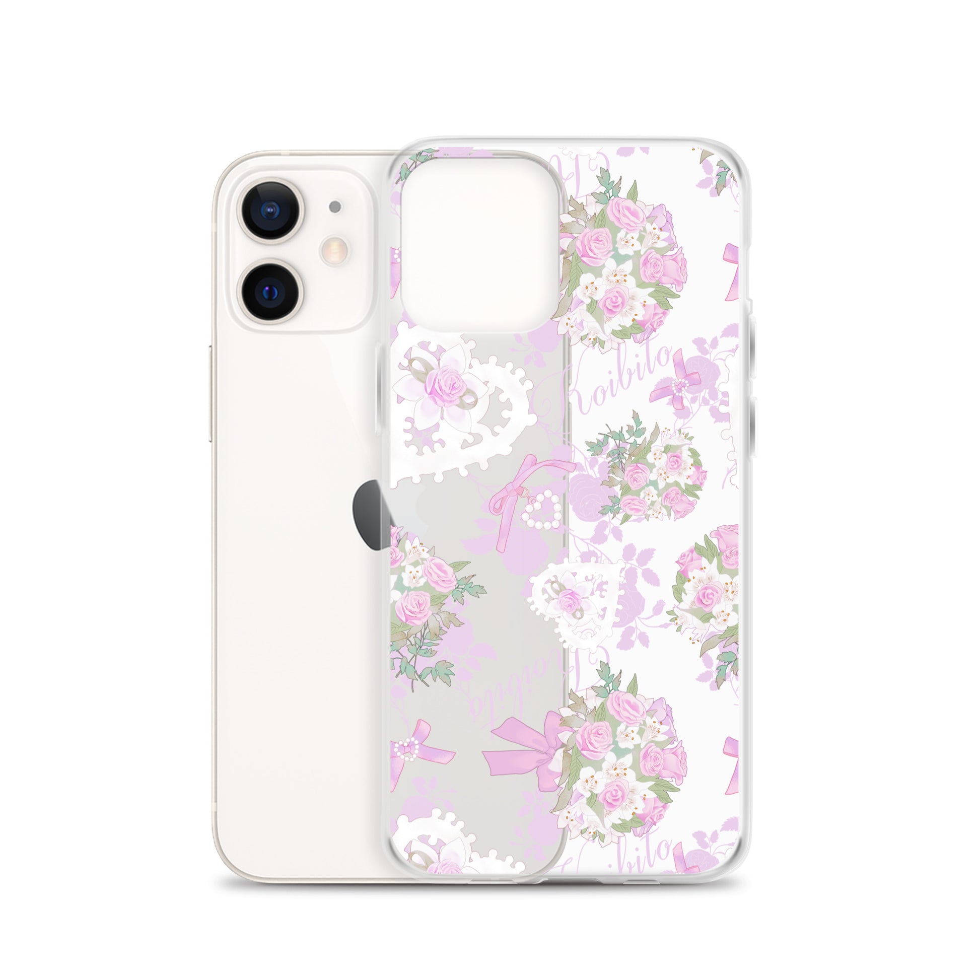 Stylish Anniversary iPhone® Clear Case with floral design, offering protection against scratches and dust.