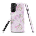Stylish Anniversary Samsung® Tough Case features floral design, impact resistance, and dual-layer protection for safety.