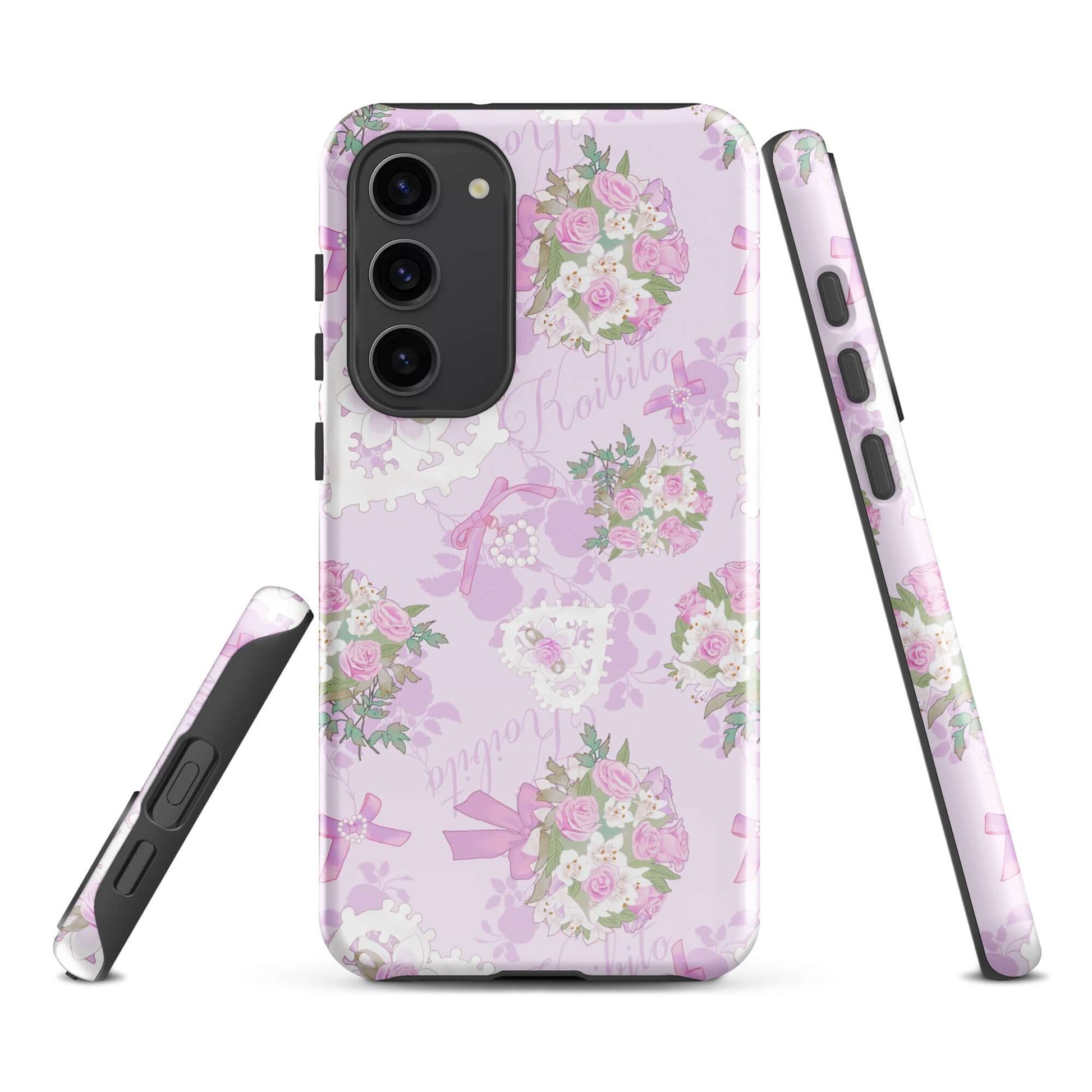 Stylish Anniversary Samsung® Tough Case featuring floral designs, offering durability and shock protection for your phone.