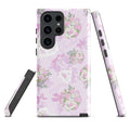 Stylish Anniversary Samsung® Tough Case features floral design, offering shock absorption and enhanced durability.