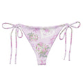 Stylish Anniversary String Bikini Bottom in soft recycled fabric, perfect for summer sunbathing by the pool.