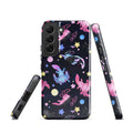 Colorful Axolotl Samsung® Tough Case showcasing a vibrant design, offering impact protection for your phone.