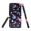 Colorful Axolotl Samsung® Tough Case featuring durable, impact-resistant design for enhanced phone protection.
