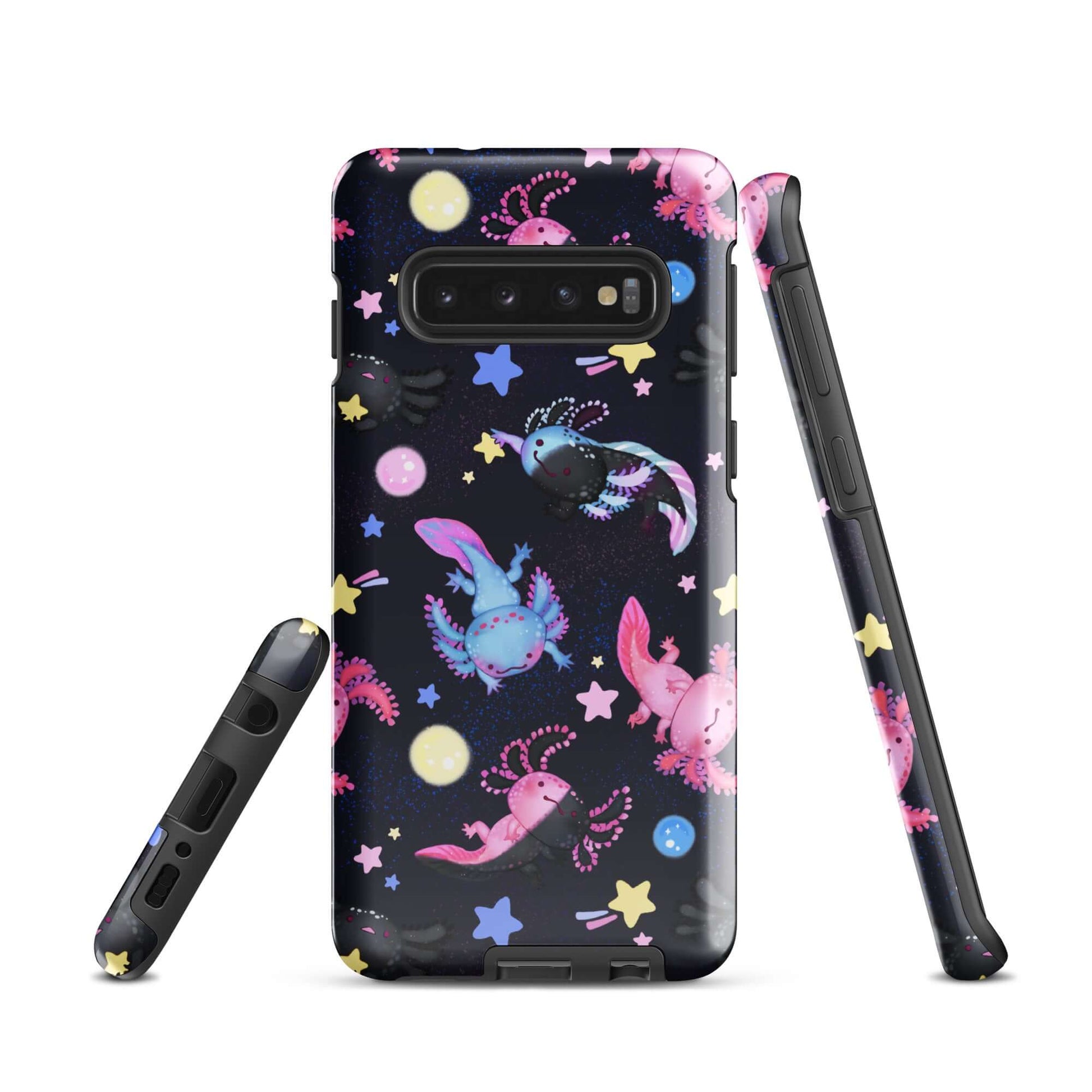 Colorful Axolotl Samsung® Tough Case, designed for durability and style, protects your phone with impact-resistant materials.