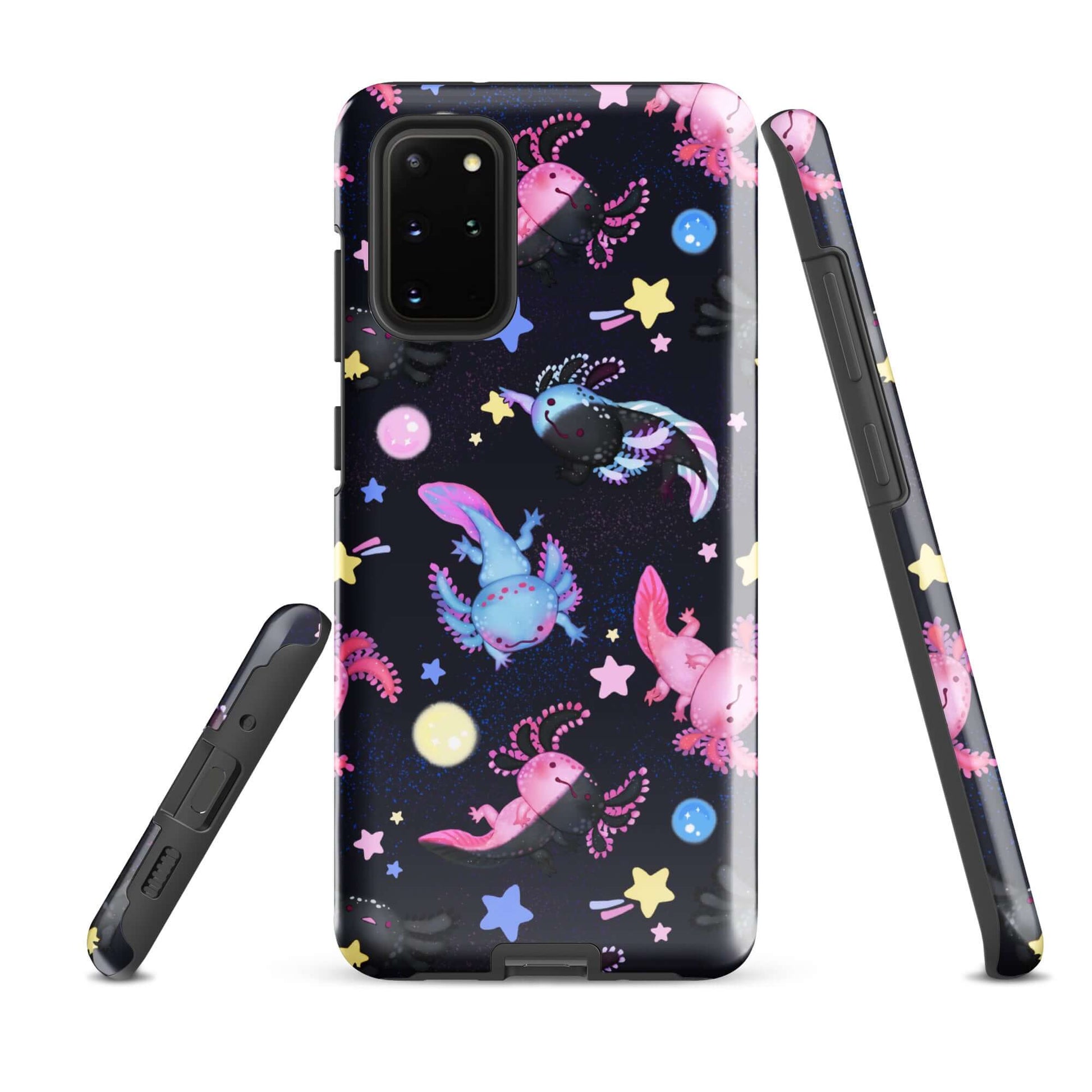 Colorful Axolotl Samsung® Tough Case features a vibrant design, ensuring both style and robust protection for your phone.