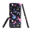 Colorful Axolotl Samsung® Tough Case featuring vibrant designs, offering durable protection for your phone's safety.