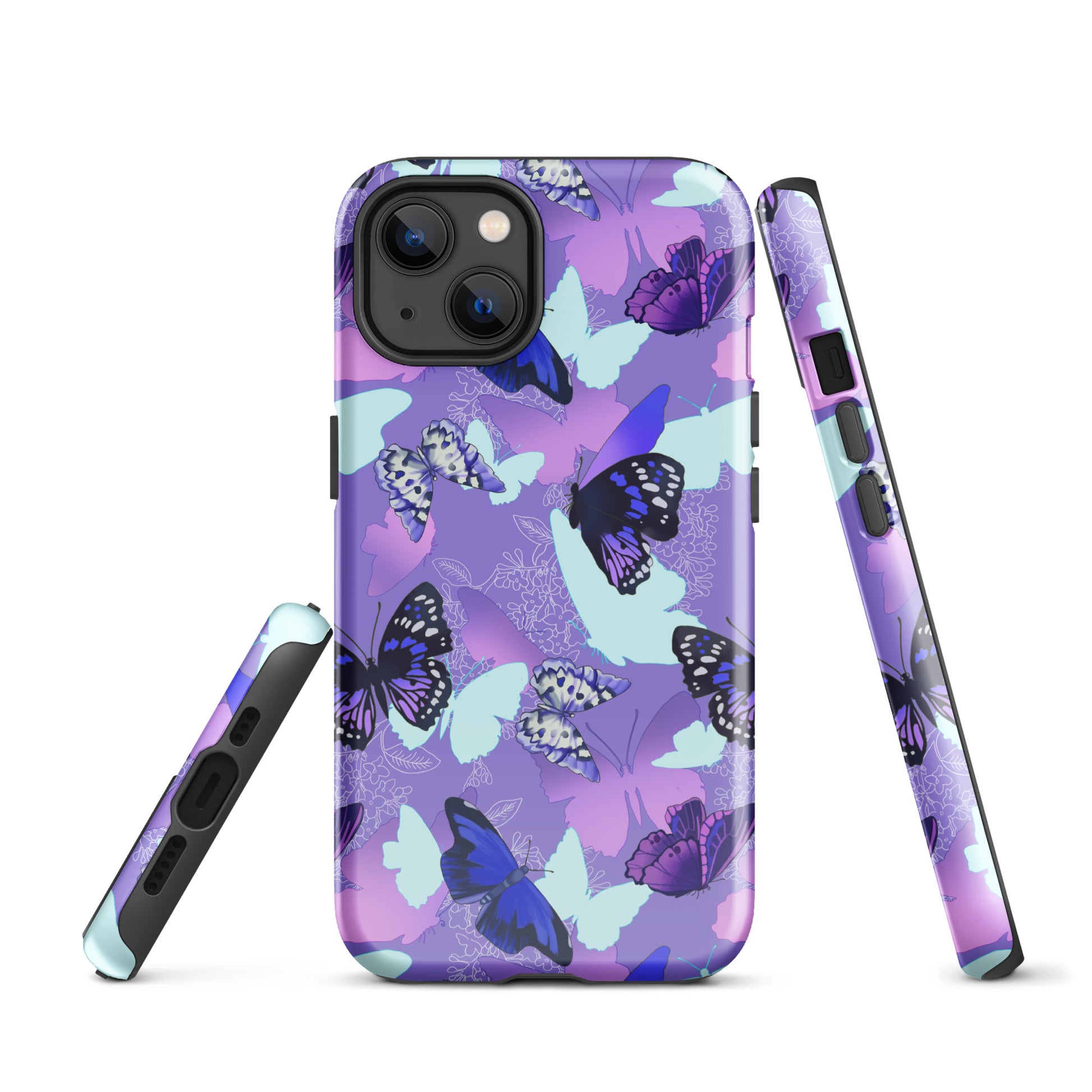 Stylish Butterfly iPhone® Tough Case with durable dual-layer design, perfect for protection and fashion.