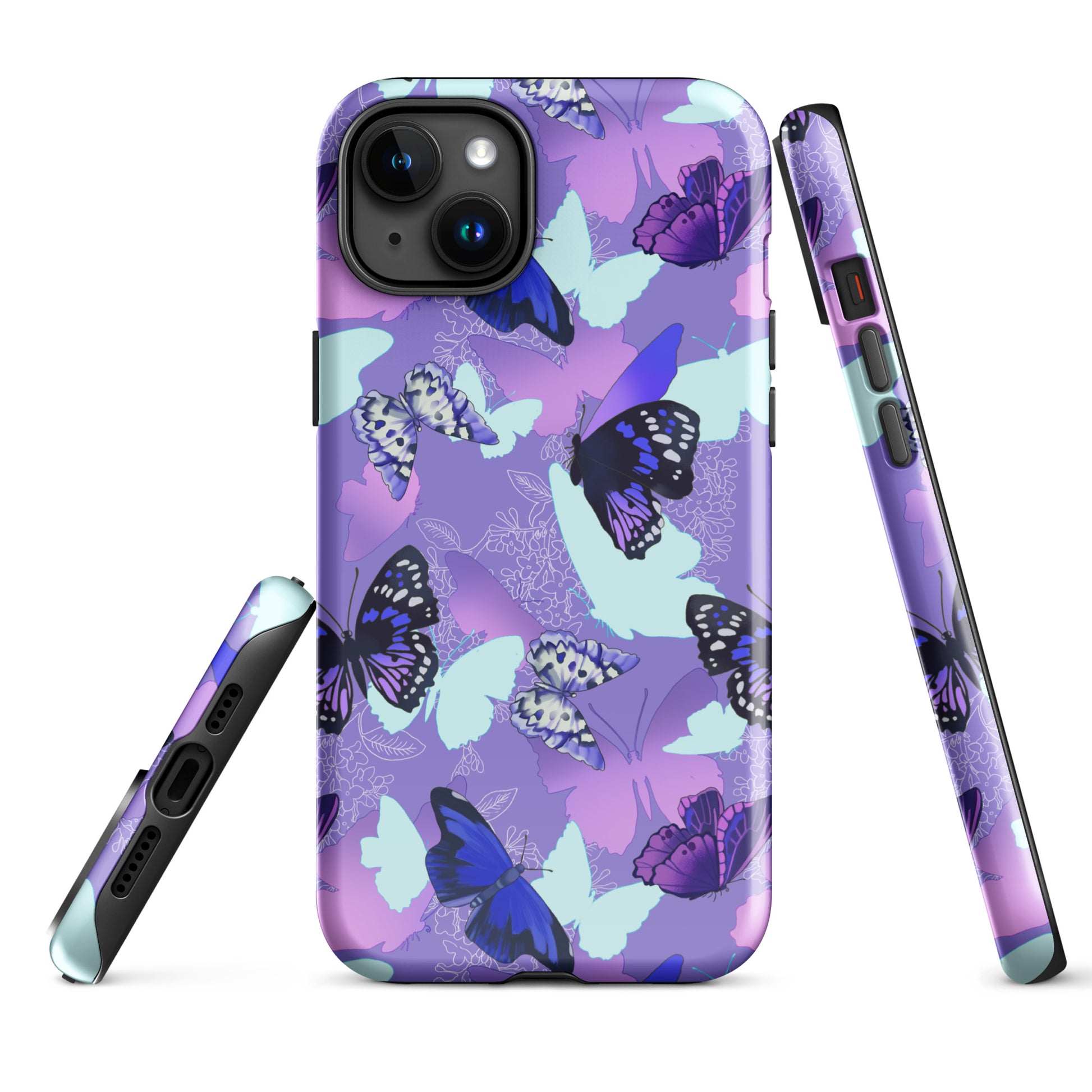 Stylishly protect your phone with the Butterfly iPhone® Tough Case, featuring a vibrant butterfly design.
