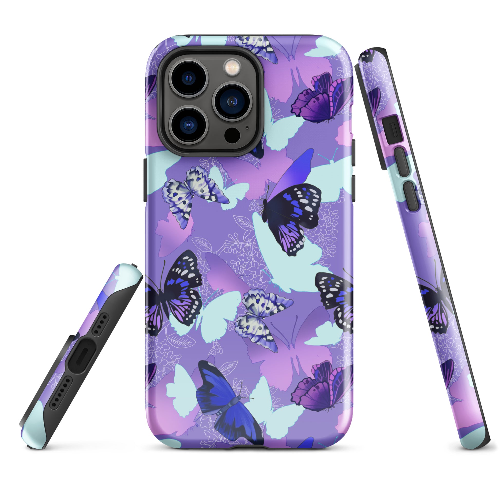 Stylishly protect your phone with the Butterfly iPhone® Tough Case, featuring durable dual-layer design and vibrant butterfly art.