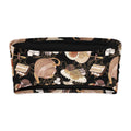 Cafe Bandeau Bikini Top with a delightful dessert and tea pattern, perfect for stylish lounging and sun protection.