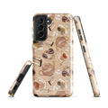 Stylish Café Samsung® Tough Case featuring coffee and dessert designs, perfect for protecting your phone in style.
