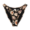 Cafe V-cut bikini bottom with a delicious dessert print, ideal for sunny days and stylish beachwear.