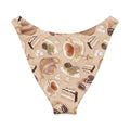 V-cut bikini bottom with dessert and tea print, perfect for stylish summer swims.