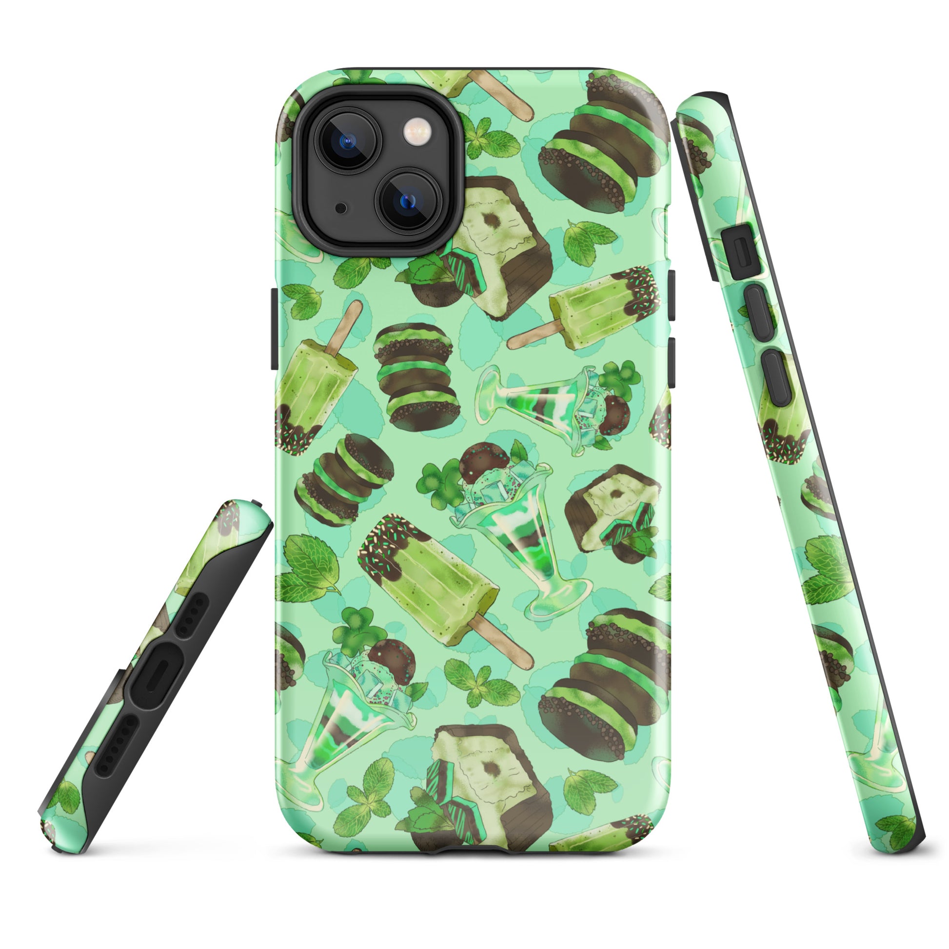 Choco Mint iPhone® Tough Case features a stylish design with durable dual-layer protection for your device.