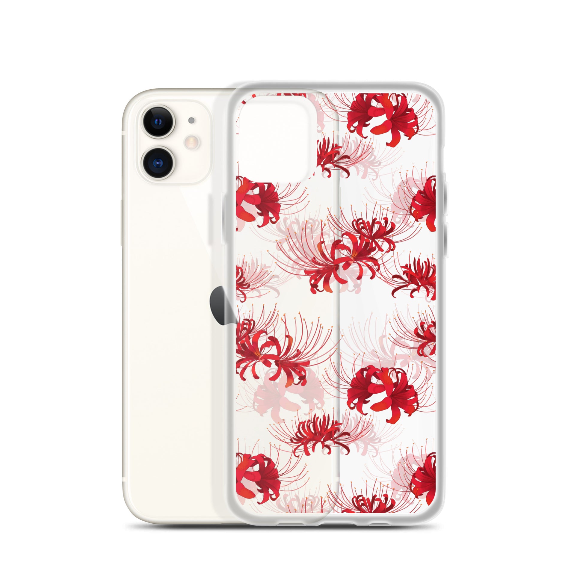 Protect your iPhone® with the stylish Higanbana iPhone® Clear Case, featuring a floral design and flexible sides.