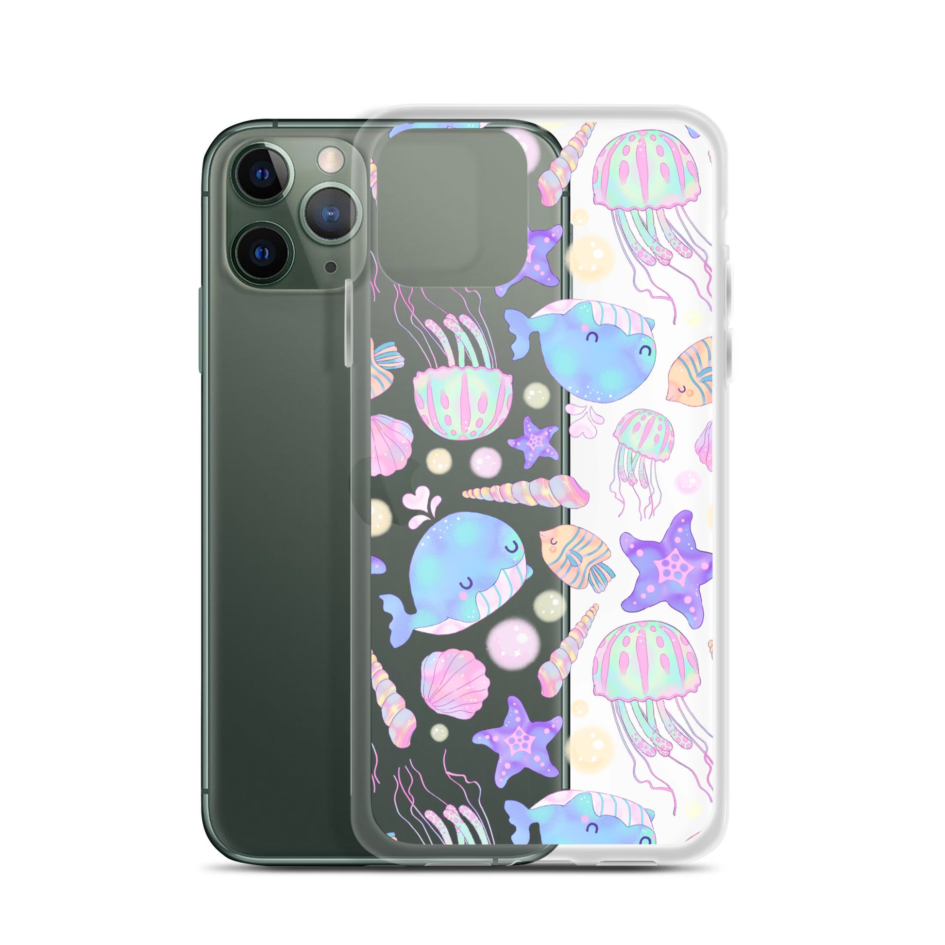Protect your phone stylishly with the Under the Sea iPhone® Clear Case, featuring vibrant marine life designs.