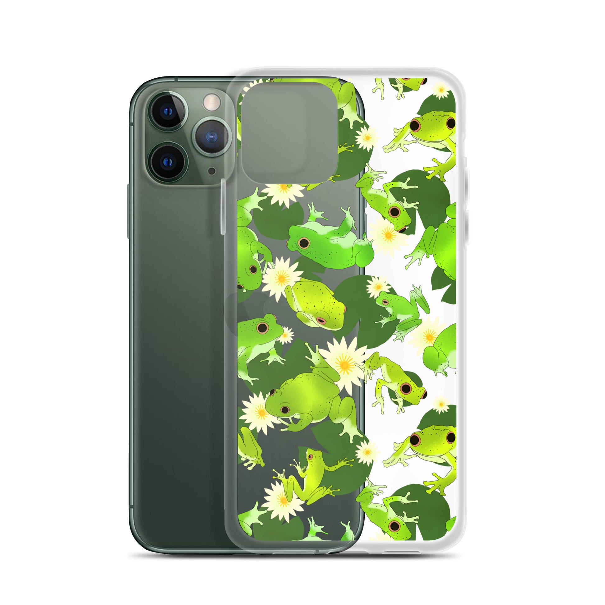 Stylish Kero-kero iPhone® Clear Case showcases vibrant frog design while protecting against scratches and dirt.