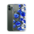 Stylish and protective, the Enchanted Rose iPhone® Clear Case (Transparent) showcases vibrant blue roses elegantly.
