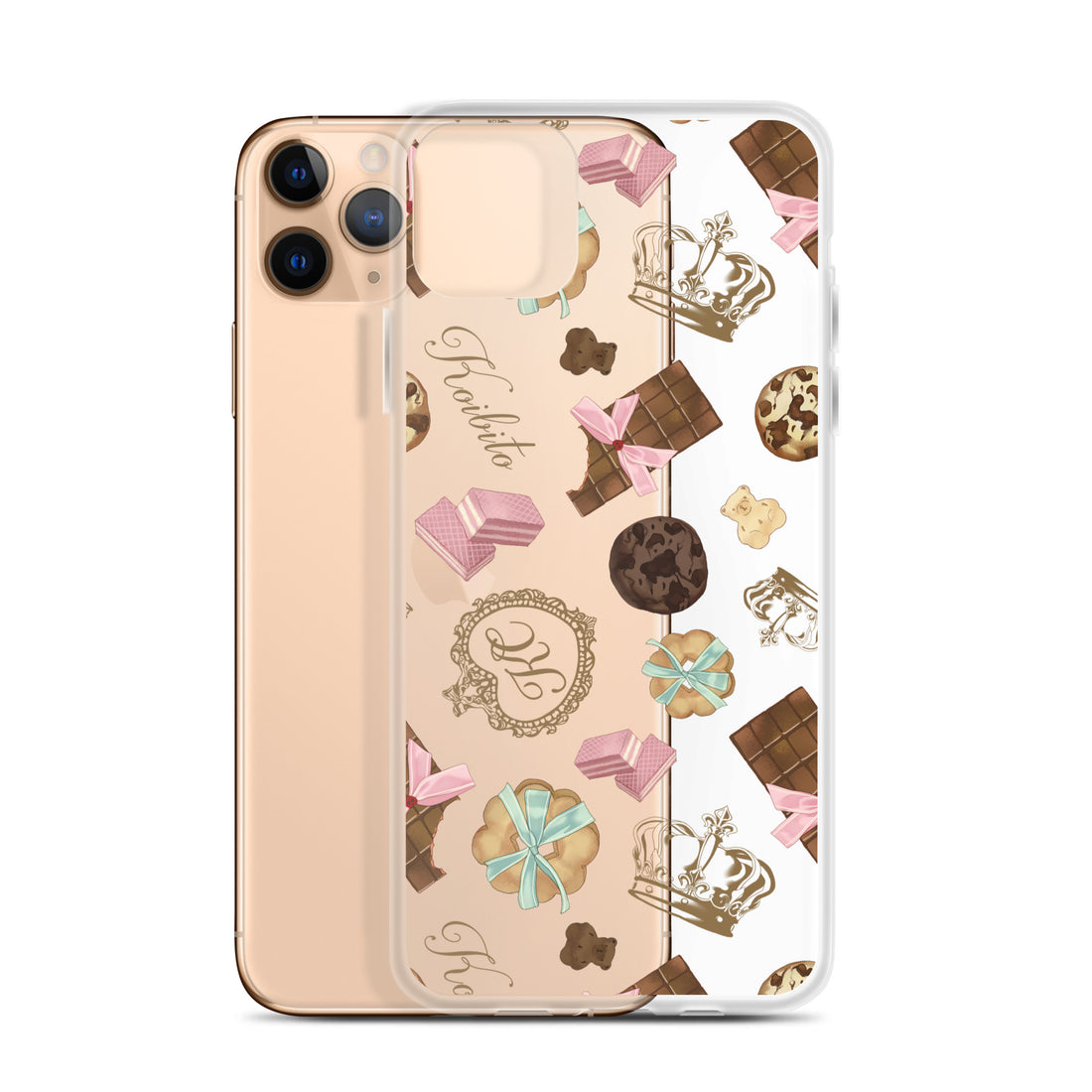 Royal Cookie iPhone® Clear Case featuring a stylish design, providing protection against scratches and dirt.