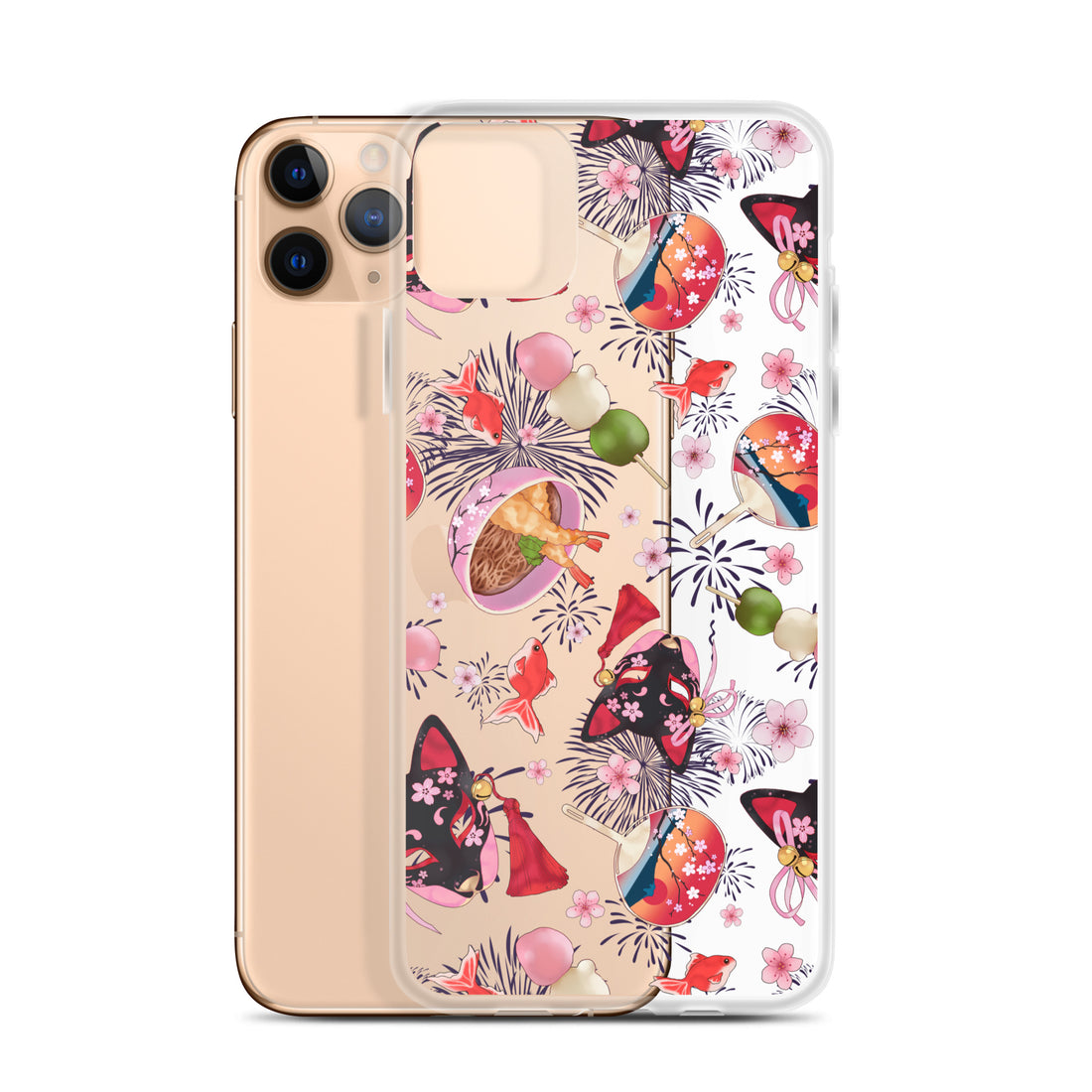 Matsuri iPhone® Clear Case showcases a colorful design, providing sleek protection against dirt and scratches.