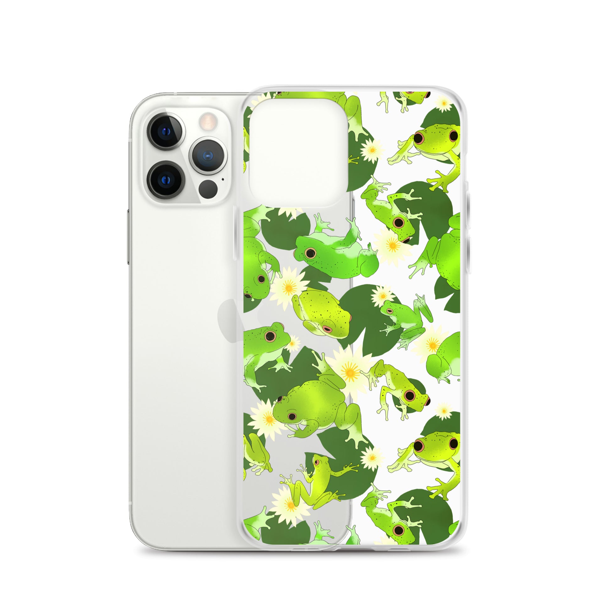 Kero-kero iPhone® Clear Case features a vibrant frog design, offering stylish protection against scratches and dirt.