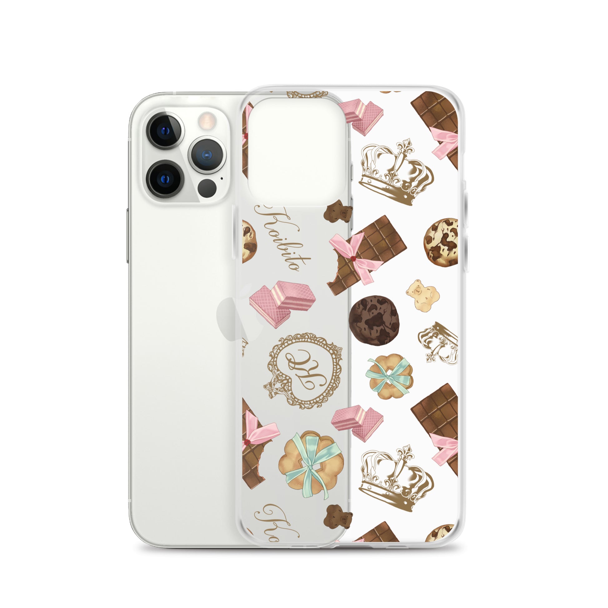 Stylish Royal Cookie iPhone® Clear Case featuring a playful design, protecting against scratches and dirt. Perfect for your phone!