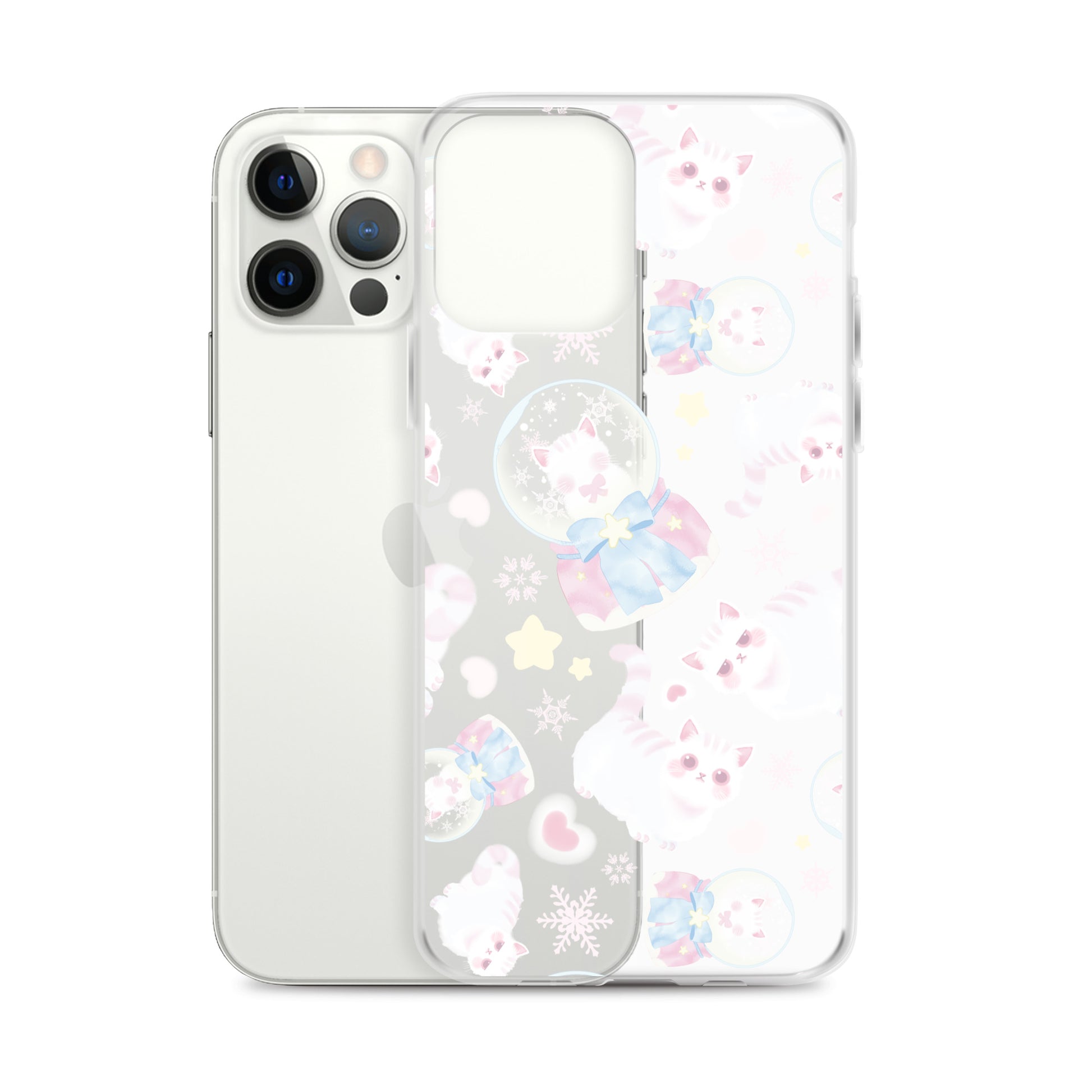 Sleek Snow Kitten iPhone® Clear Case with solid back and flexible sides for ultimate protection and style.