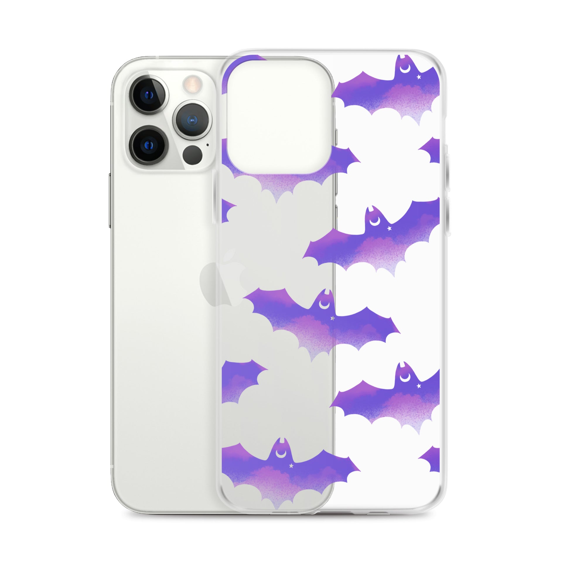Stylish Morrigan iPhone® Clear Case with bat design offers protection against scratches and dirt for ultimate style.