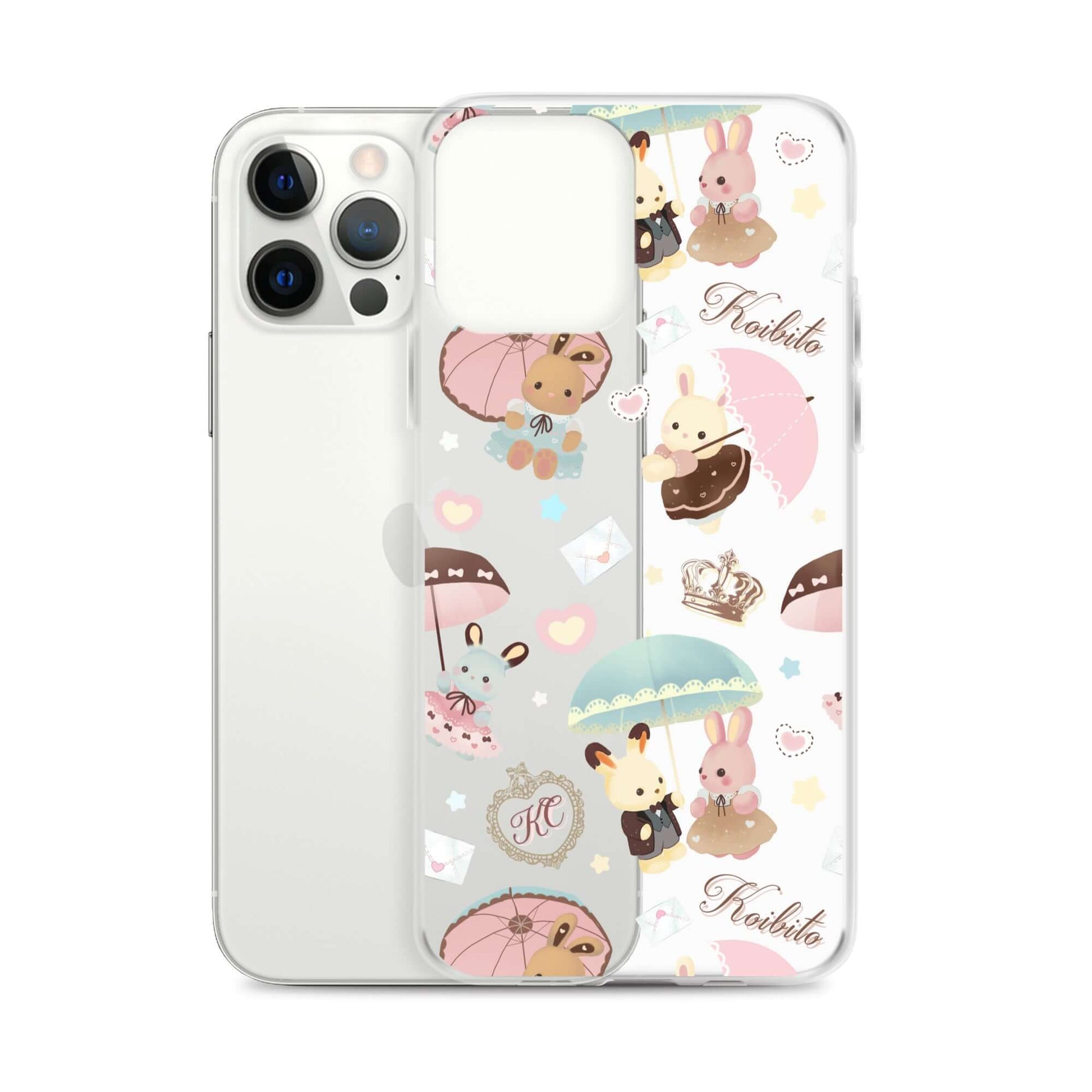 Protect your iPhone® with the stylish Parasol Bunny iPhone® Clear Case, featuring cute bunny designs and a flexible fit.