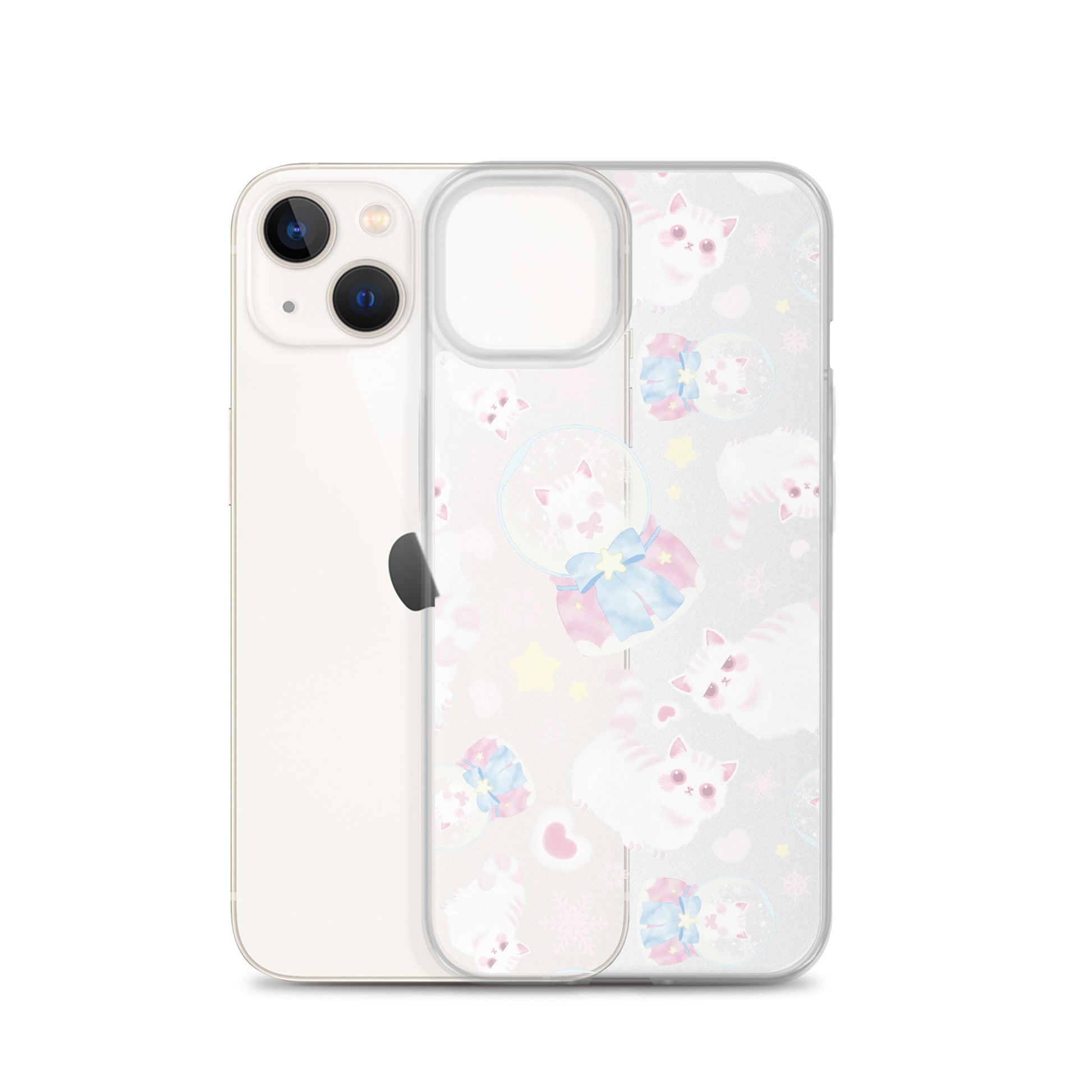 Sleek Snow Kitten iPhone® Clear Case offers protection with a solid back and flexible sides for easy handling.