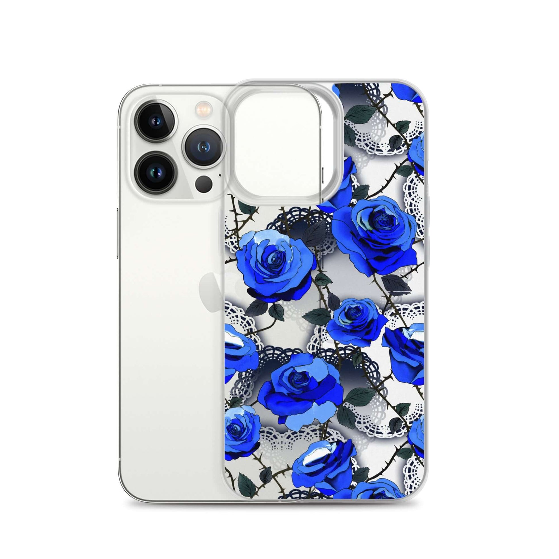 Protect your phone stylishly with the Enchanted Rose iPhone® Clear Case (Transparent), featuring vibrant floral designs.