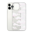 Cloudy Sky iPhone® Clear Case showcasing a sleek design, protecting against scratches and dirt with stylish clouds.