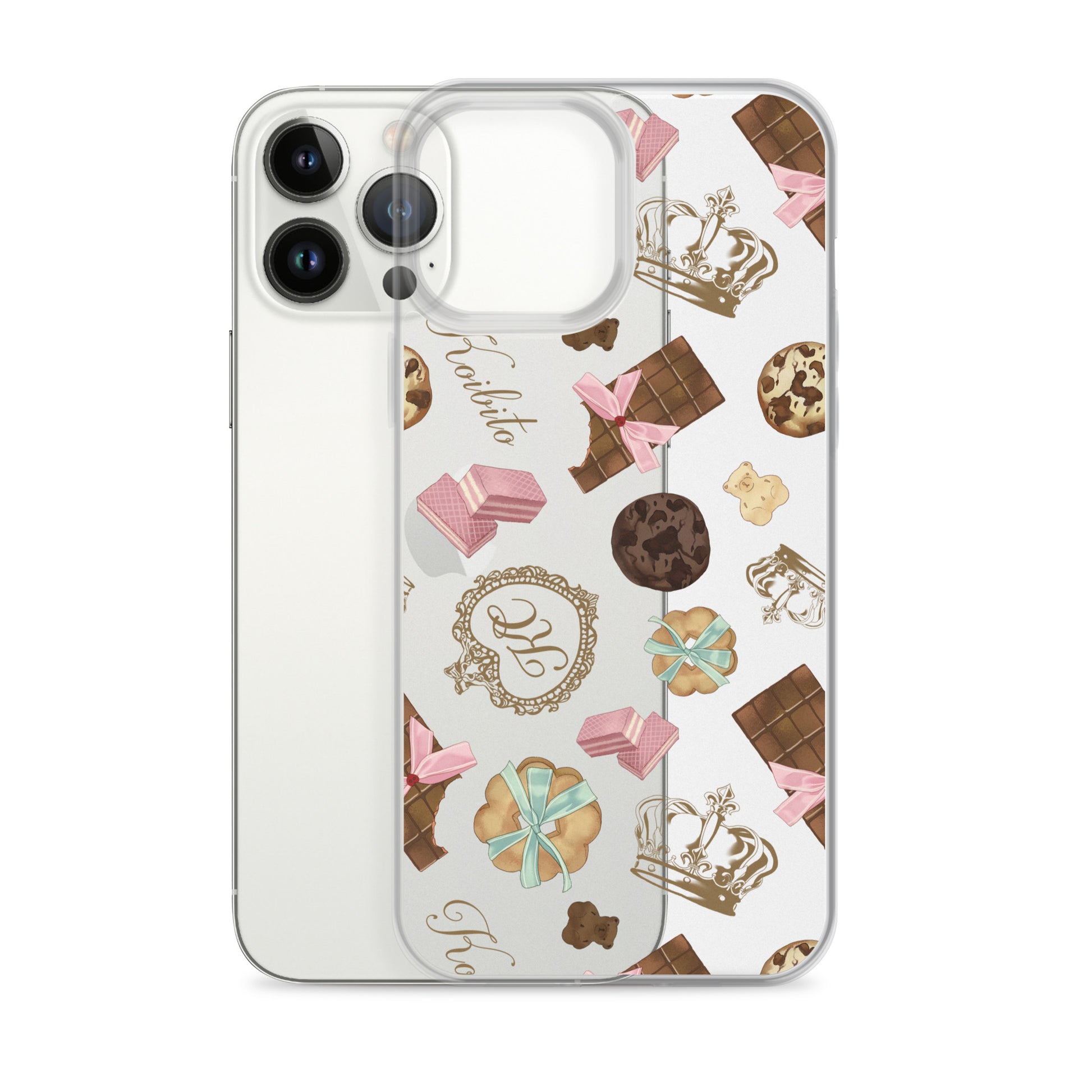 Sleek Royal Cookie iPhone® Clear Case featuring a fun dessert design, protecting against scratches and dirt.