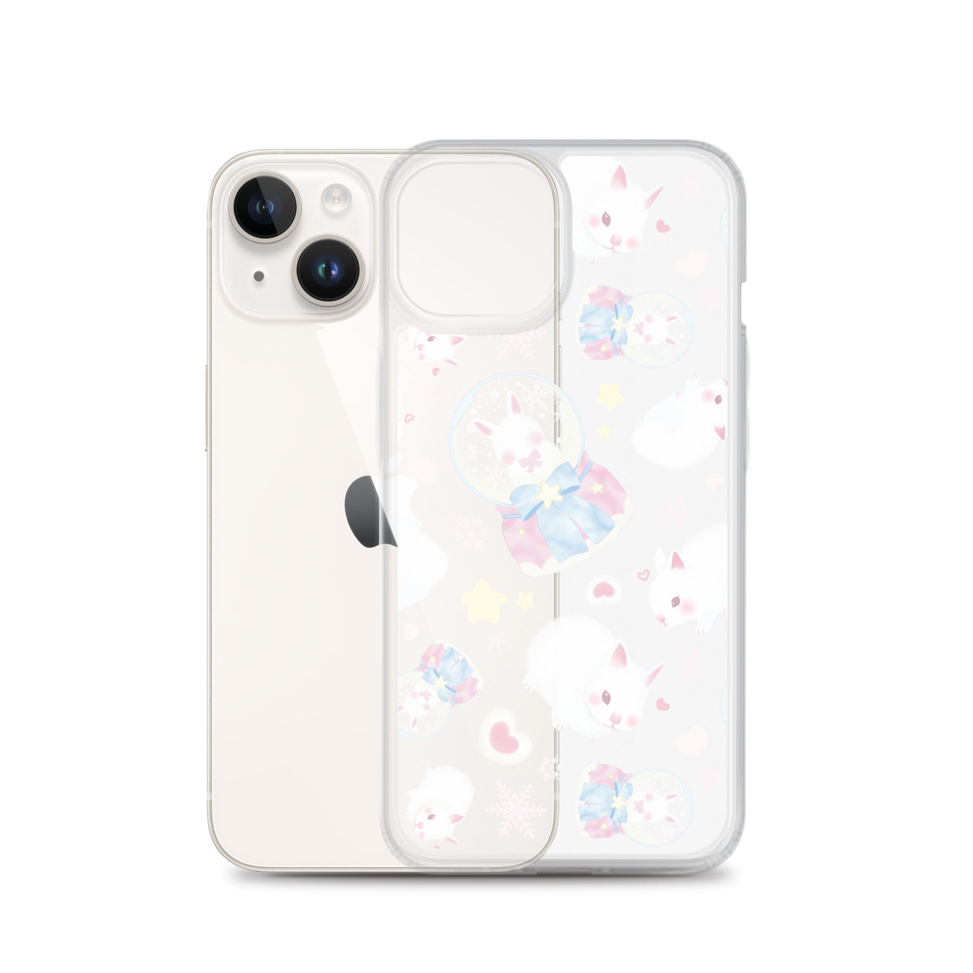 Sleek Snow Bunny iPhone® Clear Case offers protection while showcasing a cute, whimsical design. Perfect for style and safety!