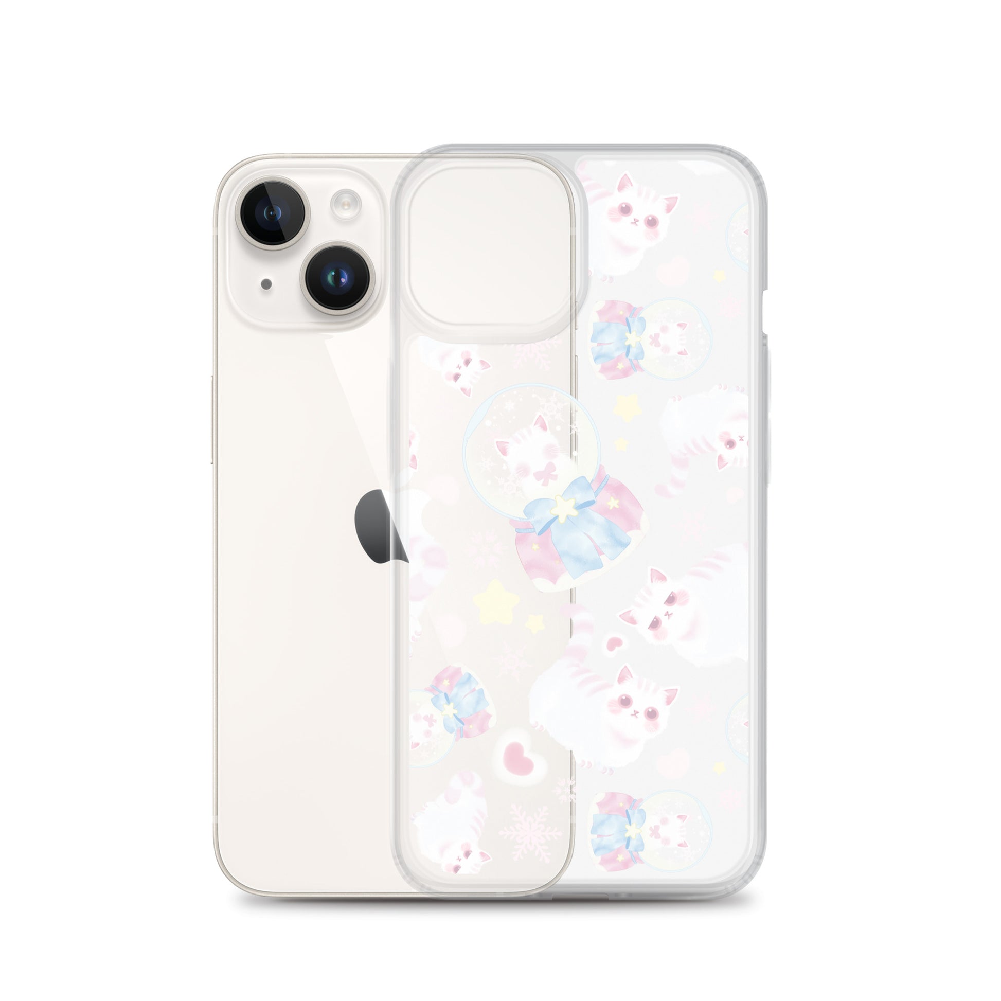 Snow Kitten iPhone® Clear Case features a cute design while providing durable protection from scratches and dirt.