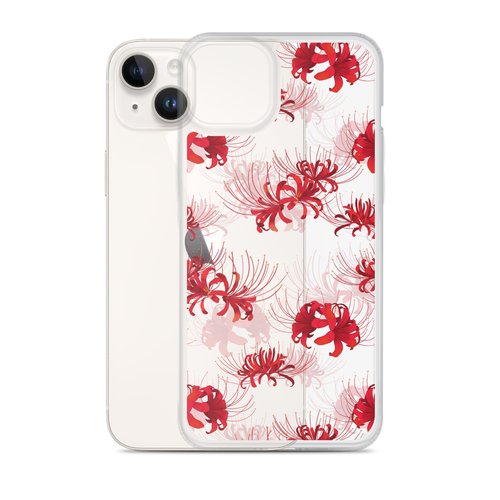 Protect your phone in style with the Higanbana iPhone® Clear Case, featuring a beautiful floral design.